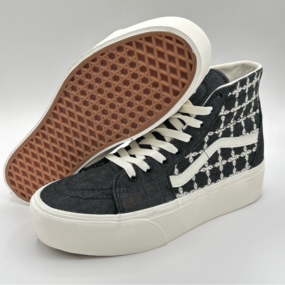 Unisex VANS Sk8-Hi Tapered Stackform Shoes Sz W9.5=M 8Denim Mix Black Platform - Picture 5 of 10